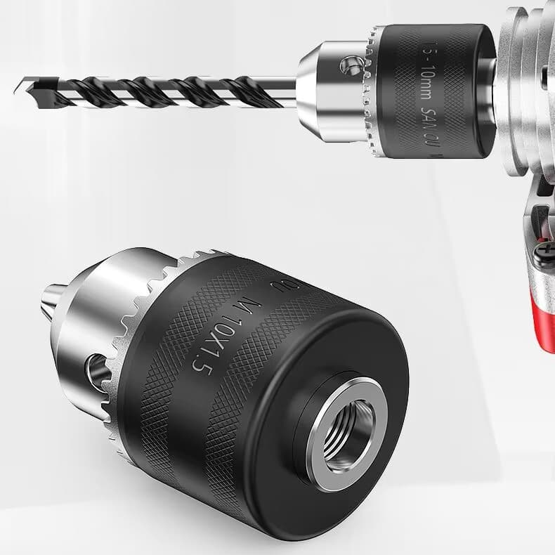 YP-572 หัวแปลงเครื่องเจียร 100 เป็นสว่าน จับดอก 1.5-10mm หัวจับ 3 จับ เหล็กคาร์บอนสูง แถมประแจ รูปที่ 6