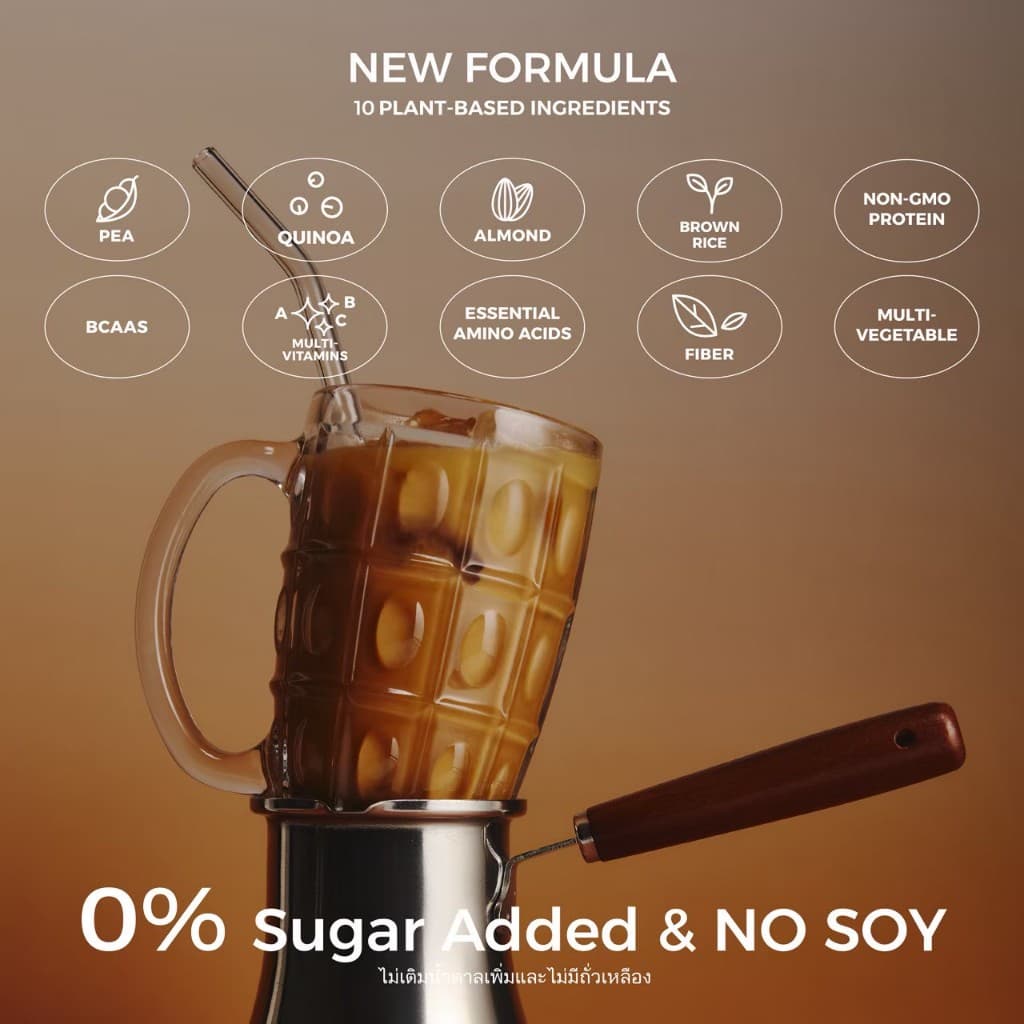 "NEW NO SOY” Alter Plant-Based Protein Thai tea, Dark Chocolate, Original ขนาด34g 3ซอง: โปรตีนพืช โปรตีน รูปที่ 8
