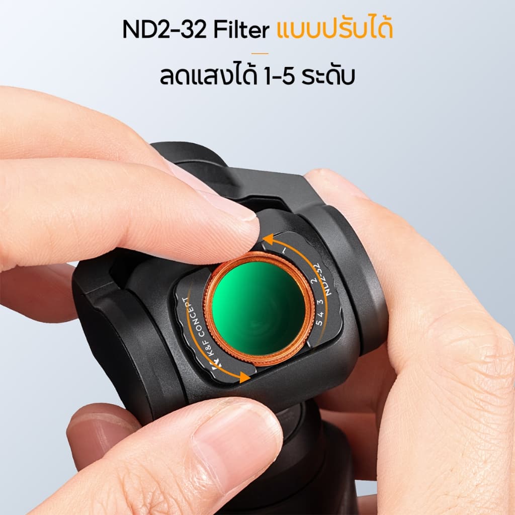 K&F CONCEPT 3in1 ฟิลเตอร์แม่เหล็ก CPL & ND8/16 & 1/4 Black Mist Filter for DJI Osmo Pocket 3/4 รูปที่ 8