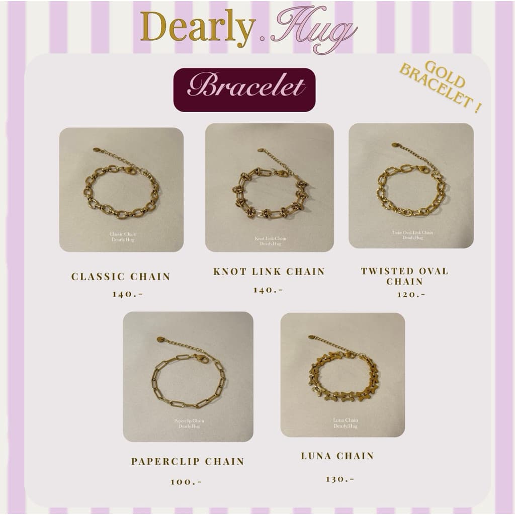 Dearly.Hug- Gold Braclet สีทอง สร้อยข้อมือสแตนเลส รูปที่ 1