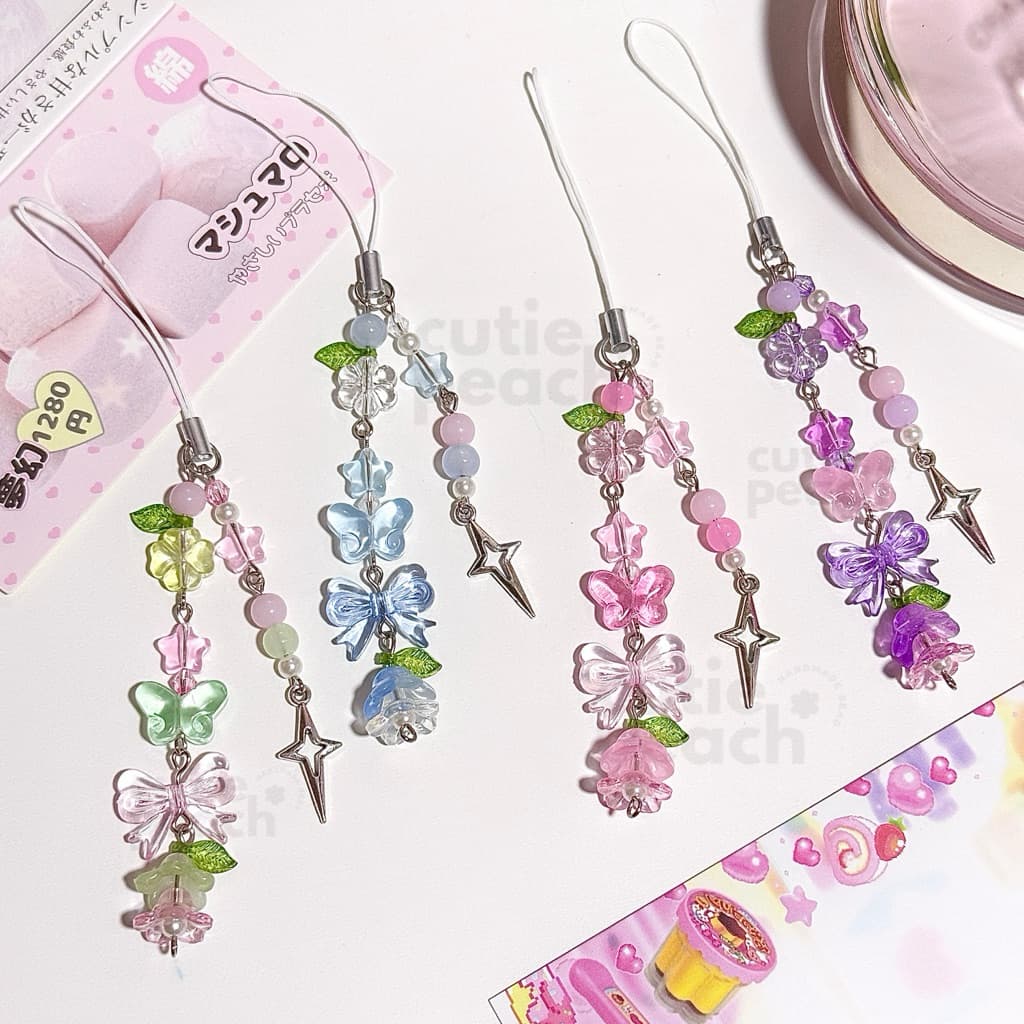 ‧₊ รวม พวงกุญแจลูกปัด สายคล้องลูกปัด จี้โทรศัพท์ ที่ห้อยโทรศัพท์ พวงกุญแจแมงกะพรุน Collection book โทนพาสเทล รูปที่ 1