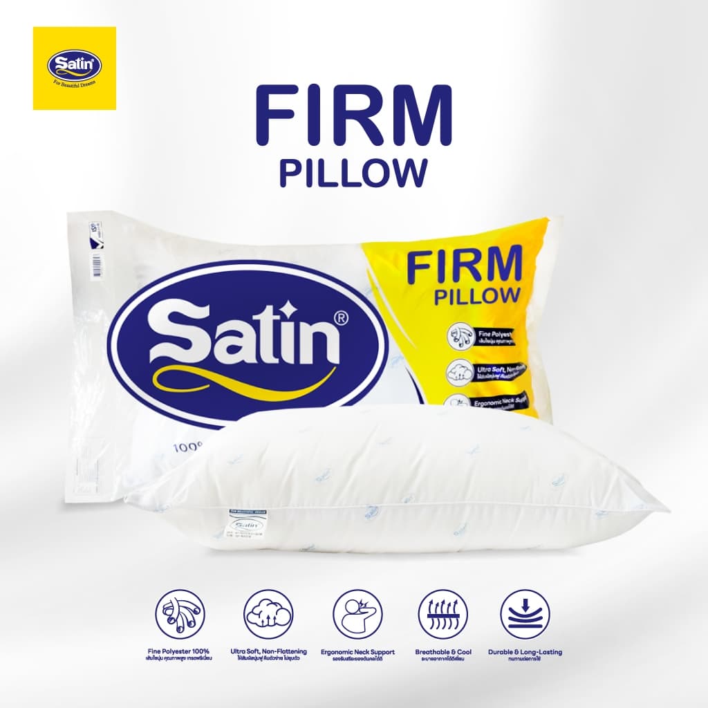 Satin หมอนหนุนใยสังเคราะห์เกรดA ขนาดมาตรฐาน 19” x 29” แพ็คคู่สุดคุ้ม ผลิตใหม่ล่าสุด รูปที่ 2