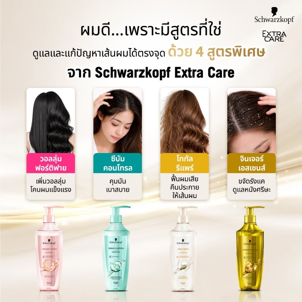 Schwarzkopf Extra Care Total Repair Conditioner 400ml เอ็กซ์ตร้า แคร์ โททัล รีแพร์ ครีมบำรุงผม 400มล รูปที่ 6