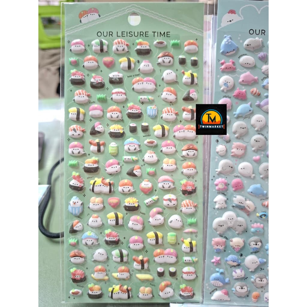 สติกเกอร์ 3D นูนโฟม รุ่นจิ๋ว ติดมือถือ ติดเคส การ์ตูน ซูชิ สัตว์น้ำ แมวเหมียว กระต่าย สติ๊กเกอร์ นูนจิ๋ว รูปที่ 7