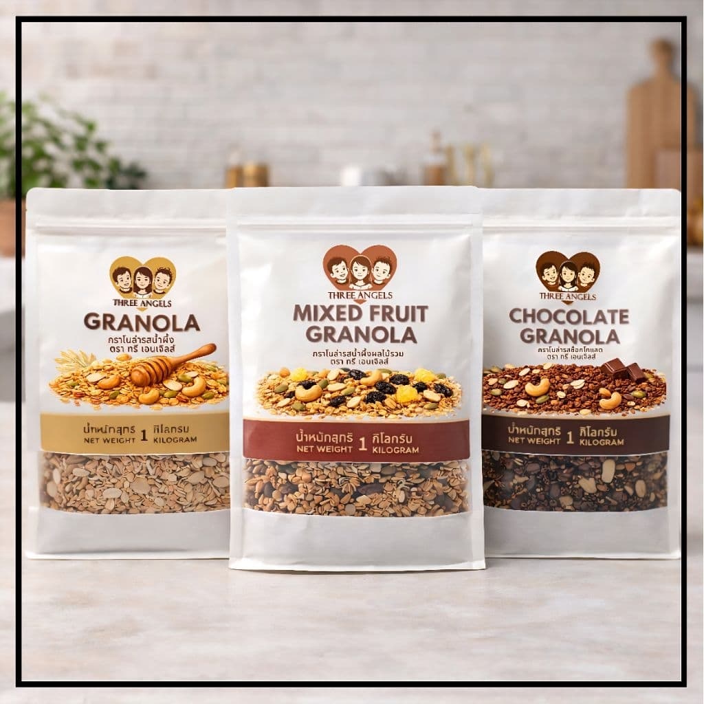 กราโนลา Granola | Best Price & Fast Shipping | Original & Chocolate | 250g-1kg | Three Angels Brand รูปที่ 1