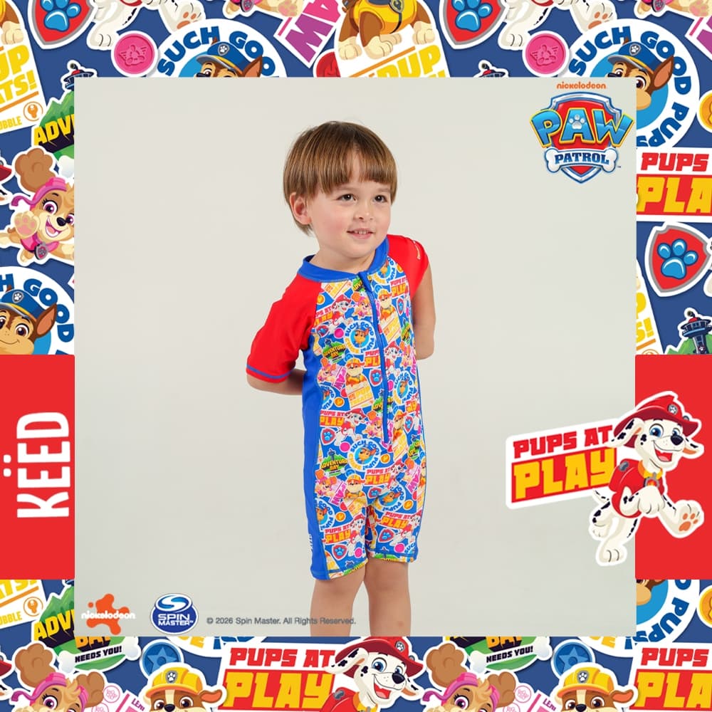 NEW KEED X Paw Patrol Collection ชุดว่ายน้ำเด็กผู้ชาย สีแดงน้ำเงิน กัน UV50+ รูปที่ 8