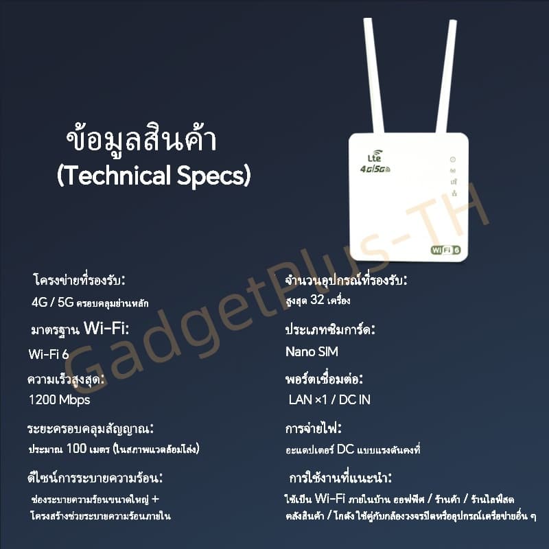 2026 รุ่นใหม่ เร้าเตอร์ใส่ซิม 4G/5G เราเตอร์wifi Router 300Mbps ใช้ได้กับซิมทุกเครือข่ายเสียบใช้เลยไม่ติดตั้ง 2.4Ghz รูปที่ 5