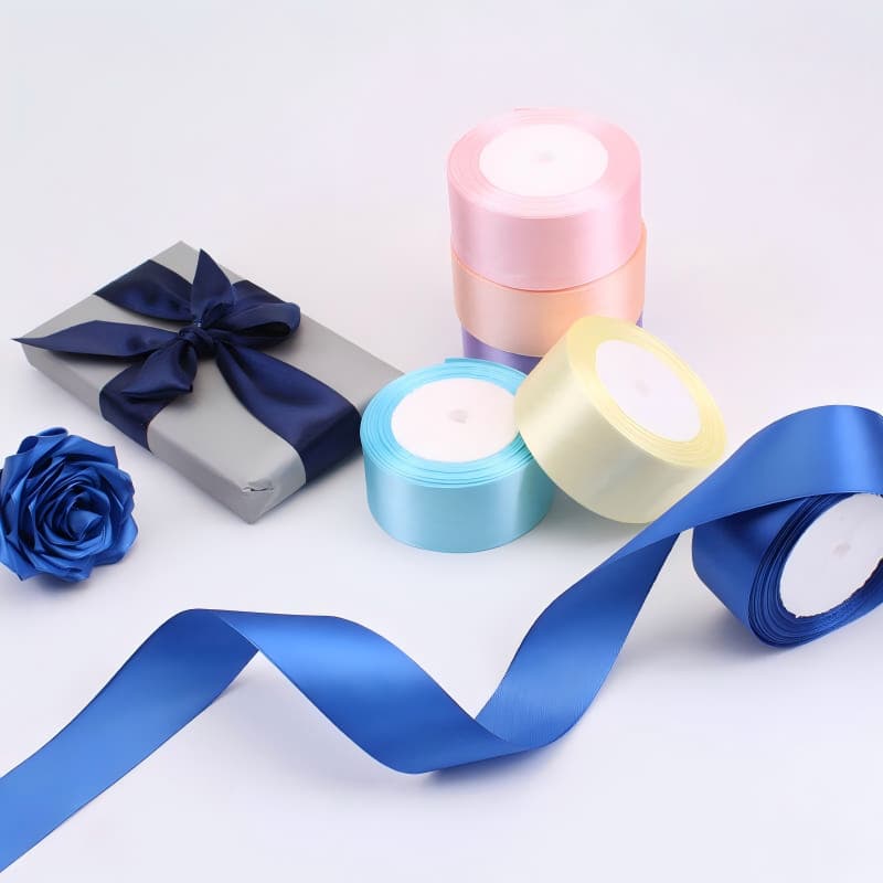 ริบบิ้นผ้าซาติน ด้านเดียว 22 เมตร/ม้วน กว้าง 4 ซม. แฮนด์เมด DIY ริบบิ้นห่อของขวัญ ช่อดอกไม้ริบบิ้น ห่อโบว์ ตกแต่งของ รูปที่ 6