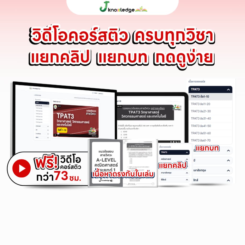 เซ็ตเตรียมติดวิศวะ มหาวิทยาลัยชั้นนำ พร้อมคอร์สติวสรุป+เฉลยข้อสอบรวมกว่า 73 ชม. รูปที่ 3