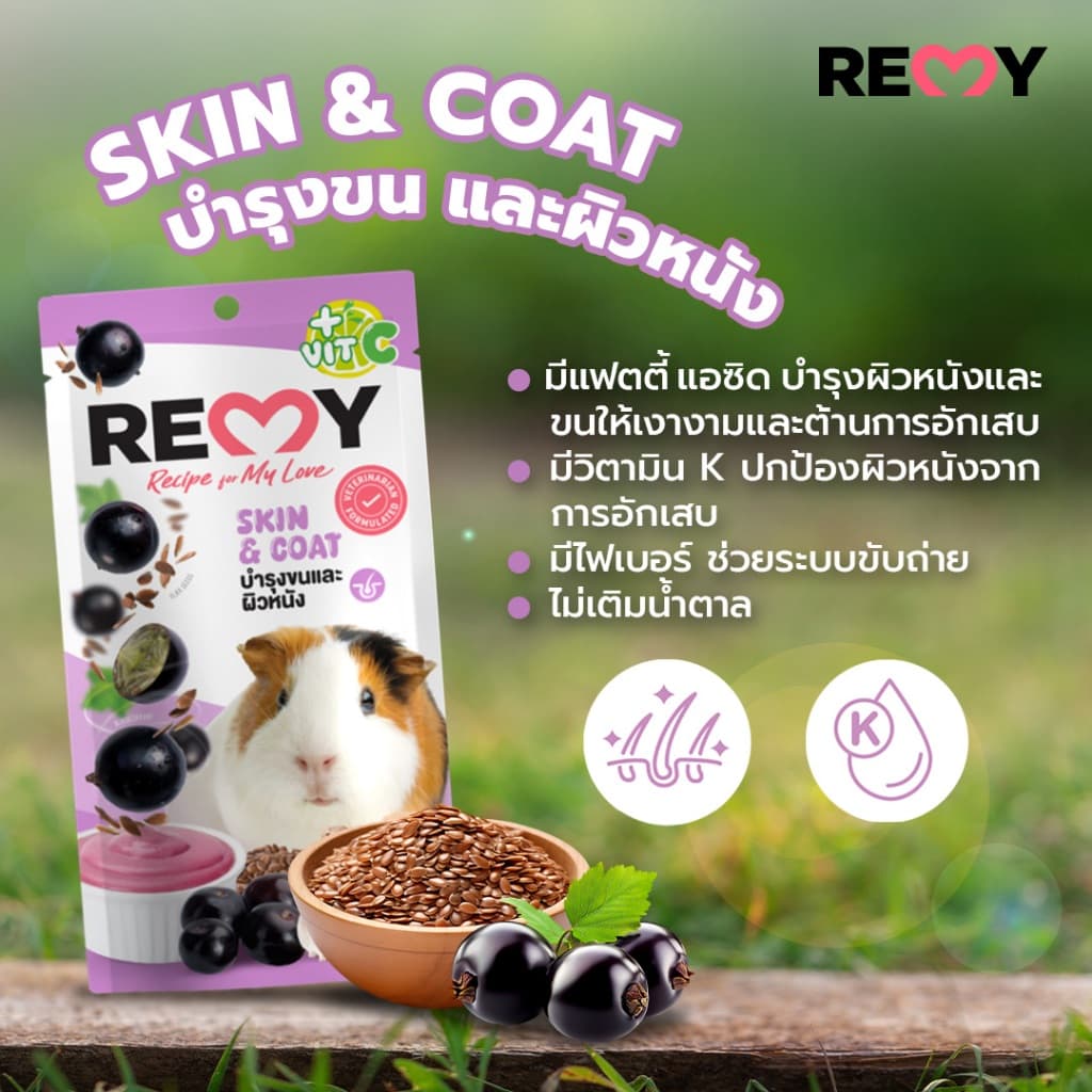 Remy เรมี่ ขนมเลียจากผักผลไม้ เสริมภูมิคุ้มกัน สำหรับกระต่ายและสัตว์ฟันแทะแฮมเตอร์ ชูก้าไกเดอร์แกสบี รูปที่ 8