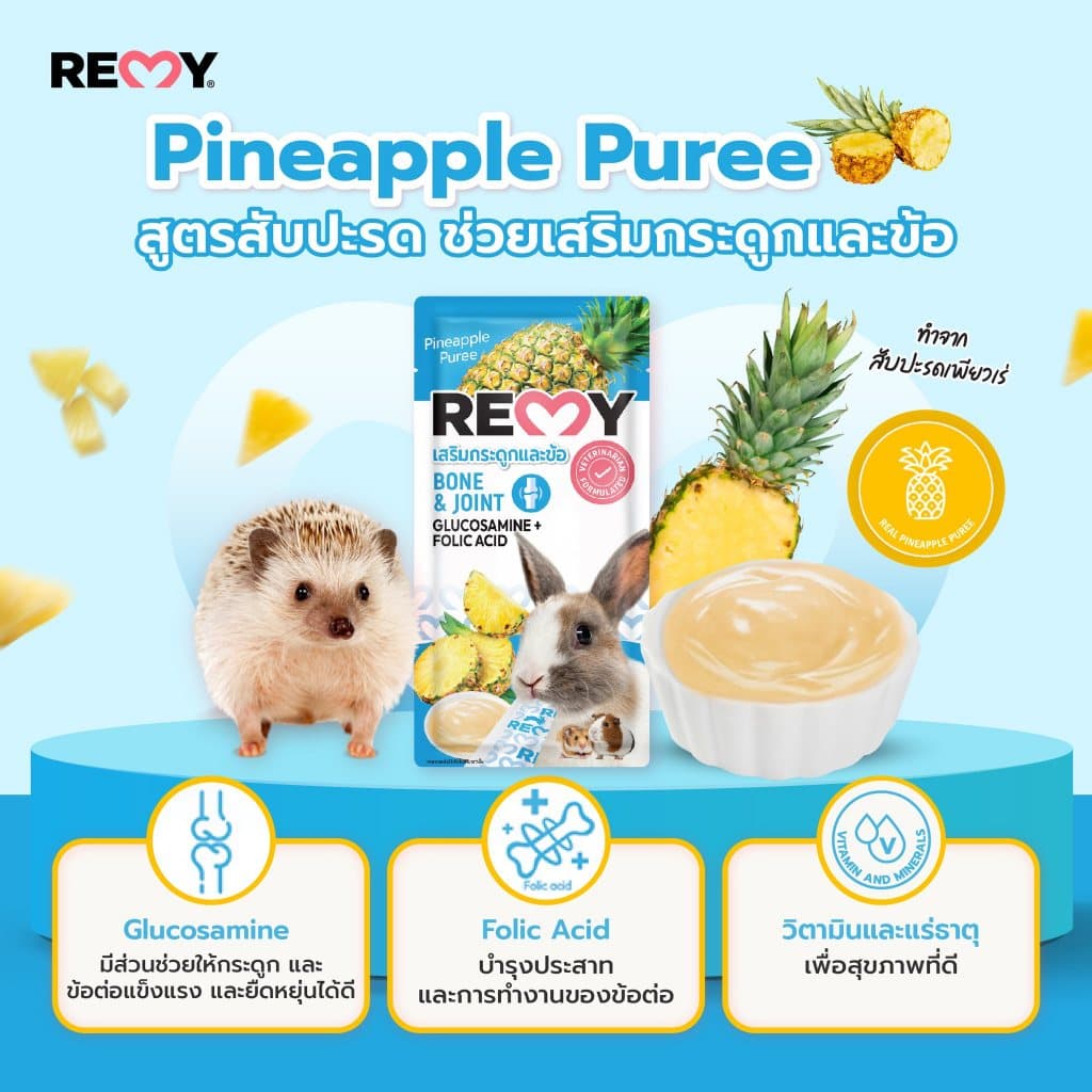 Remy เรมี่ ขนมเลียจากผักผลไม้ เสริมภูมิคุ้มกัน สำหรับกระต่ายและสัตว์ฟันแทะแฮมเตอร์ ชูก้าไกเดอร์แกสบี รูปที่ 2