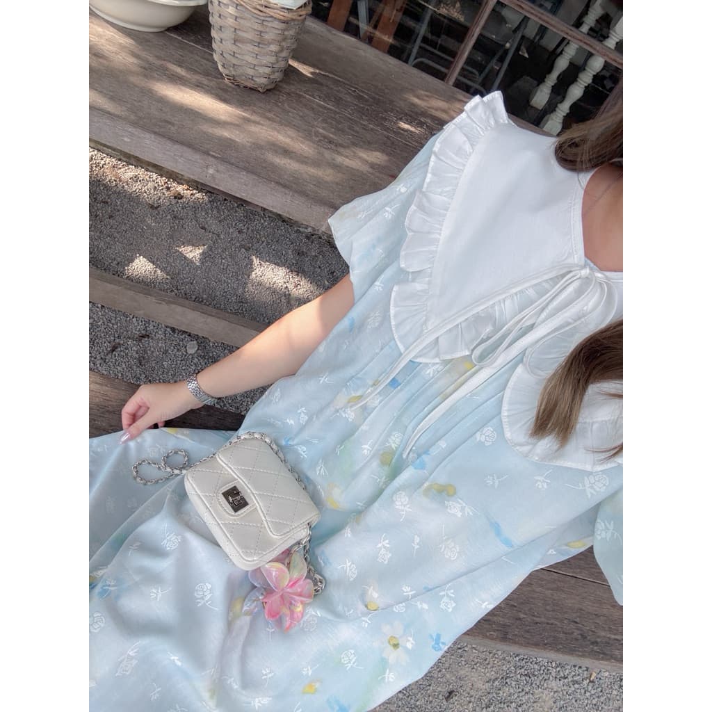 dress015- lollipop Set เดรสแขนบอลลูน+ปกคอบัว รูปที่ 3