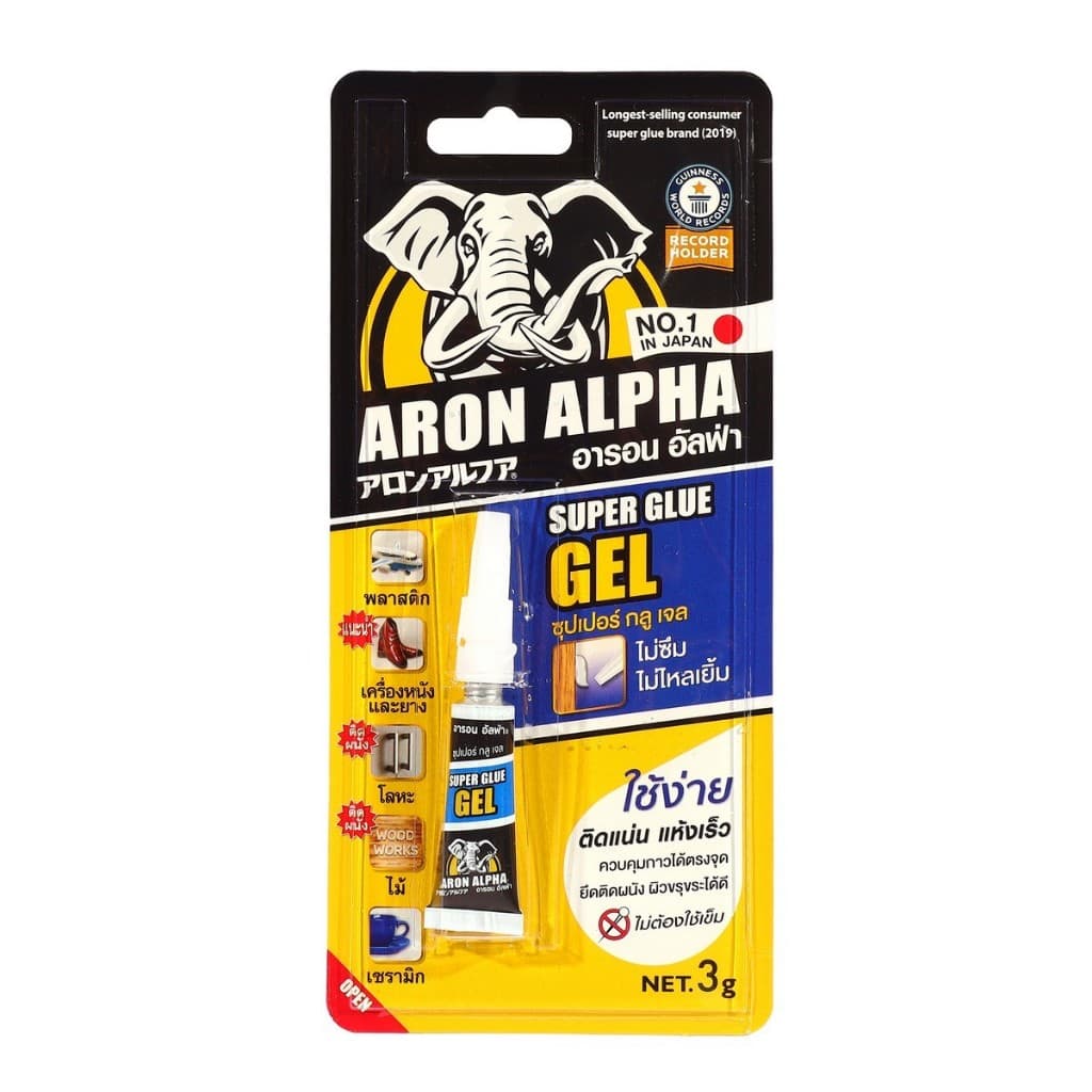ARON ALPHA กาว ซูเปอร์กลู ชนิดน้ำ และ ชนิดเจล ขนาด 3 กรัม ติดแน่น แห้งเร็ว เนื้อกาวใส ไม่ทิ้งคราบ รูปที่ 5