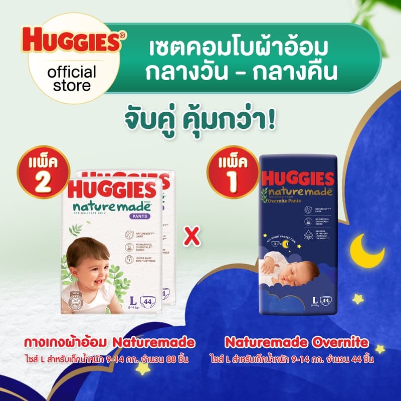 ฮักกี้ส์ เนเจอร์เมด แบบกางเกง + ฮักกี้ส์ เนเจอร์เมด โอเวอร์ไนท์ แบบกางเกง รูปที่ 4