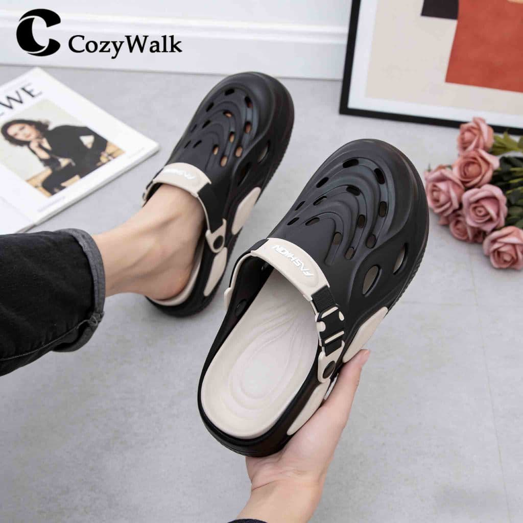 CozyWalk รองเท้าลำลองผู้ชาย แบบสวม กันน้ำ นุ่ม เบา พื้นกันลื่น มีสายรัดหลัง ใส่ได้2แบบ ไซซ์ 40-45 ในไทย รูปที่ 3