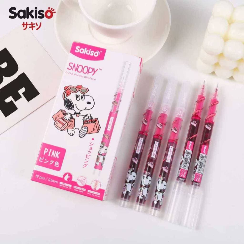 Sakiso ปากกาโรลเลอร์บอล หมึก 8 สี หมึกแห้งไว หัว 0.5 mm. ลายลิขสิทธิ์แท้ Snoopy รูปที่ 7