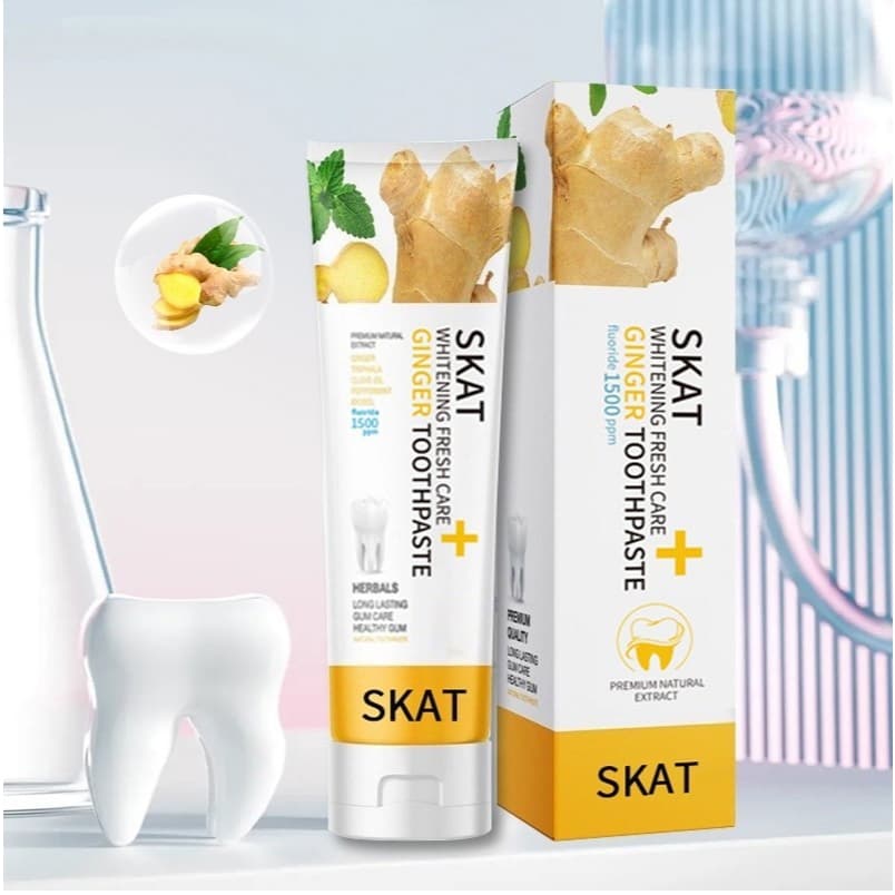 ยาสีฟันขิง ยาสีฟันสมุนไพรขิงขิง Skat ขนาด 50 กรัม ลดกลิ่นปาก ฟันขาว ฟันแข็งแรง ยาสีฟัน ยาสีฟันสูตรฟันขาว รูปที่ 9