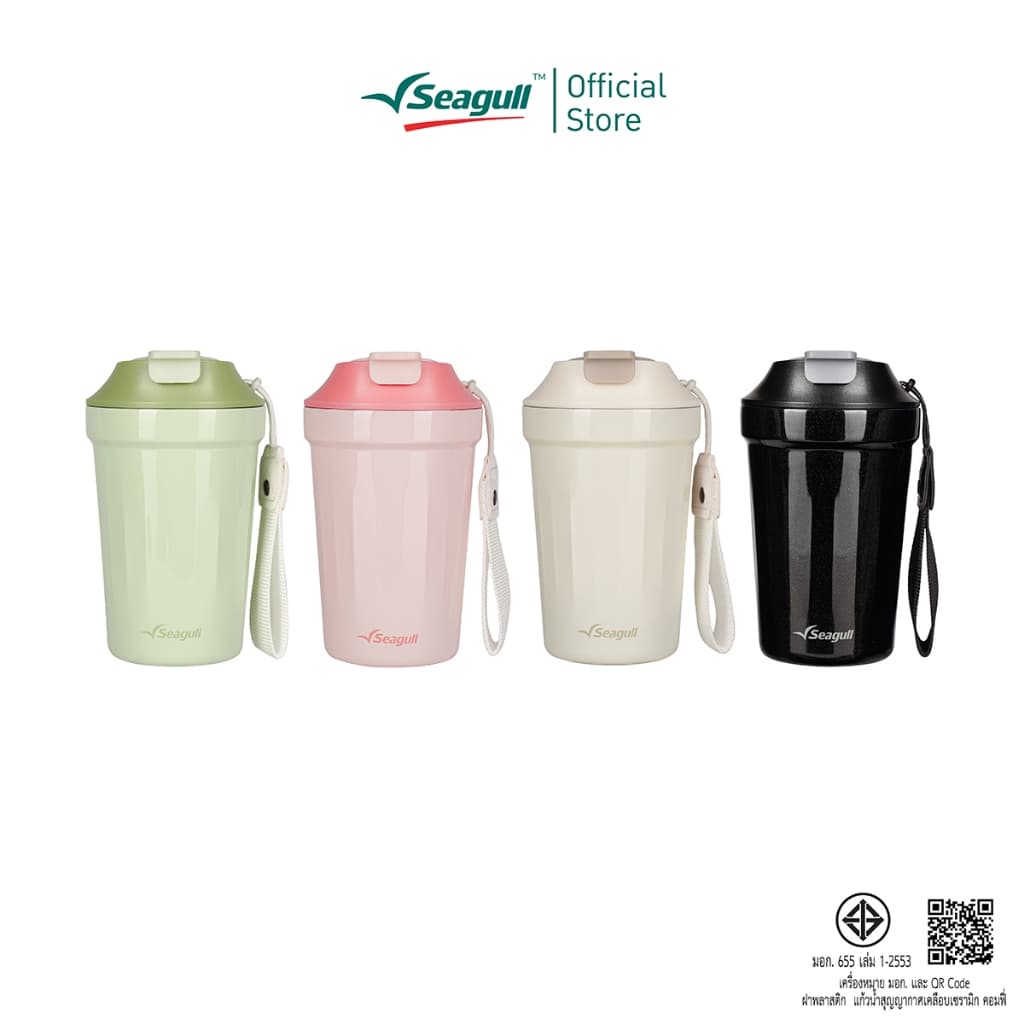 Seagull แก้วน้ำสุญญากาศเคลือบเซรามิก คอมฟี่ ขนาด 0.38 ลิตร มีให้เลือก 4 สี Comfy Ceramic Coated Vacuum Mug รูปที่ 2