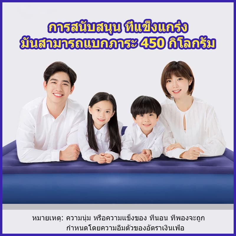 รับชุดซ่อมฟรีที่นอนเป่าลม Flocked ผ้ายางหนา เคลือบกำมะหยี่ 2/3/4/5/6ฟุต เตียงลมกลางแจ้ง รองรับทุกสัดส่วน รูปที่ 2
