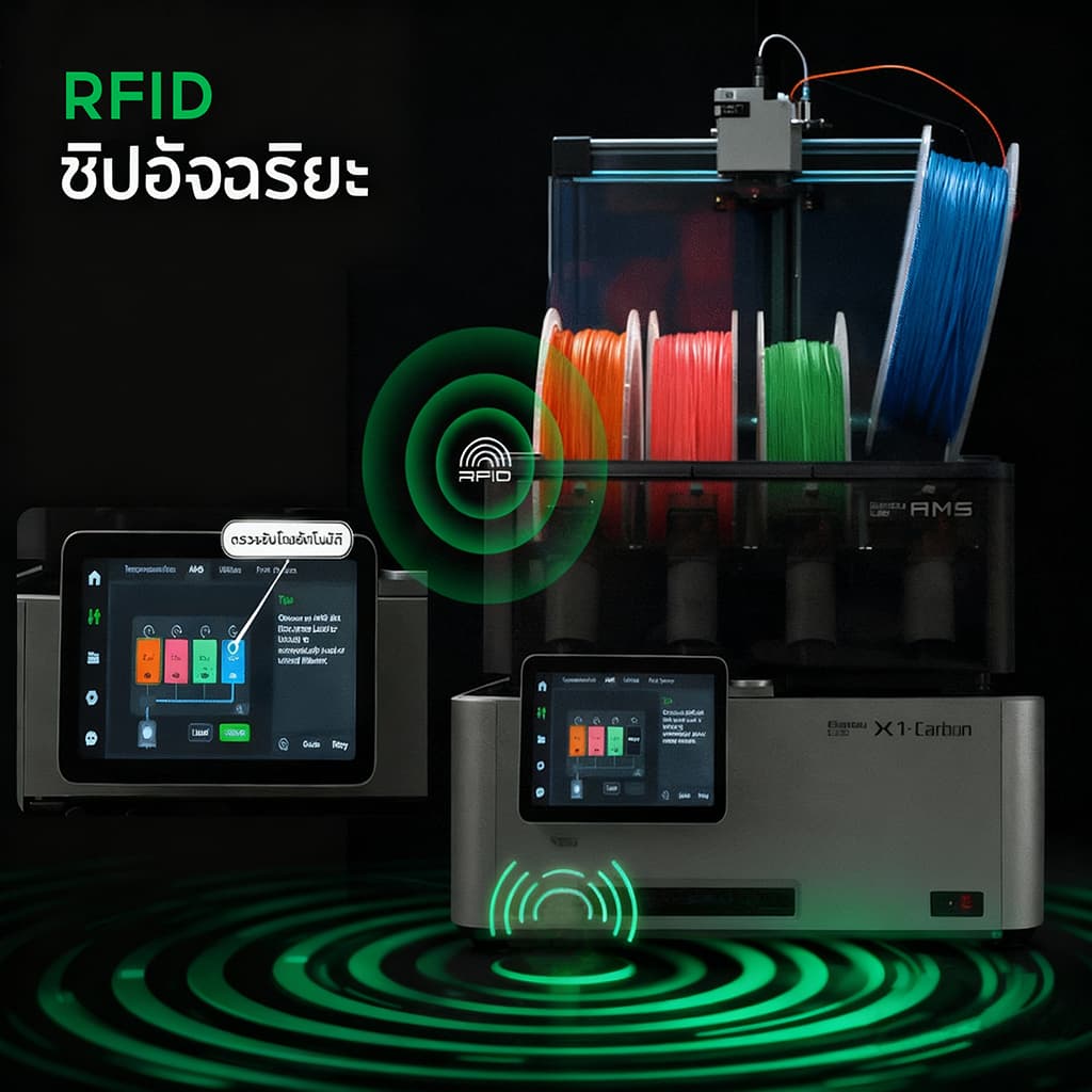 3D Printer Filament Bambu Lab Pla Matte คุณภาพสูง แบรนด์ มีหลายสี RFID พร้อมถาด 1.75mm 1KG สำหรับ Bambu A1a/A1 mini/X1 รูปที่ 5