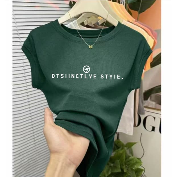 เสื้อยืดแขนกุดทรงเข้ารูปคุณภาพสูงสำหรับผู้หญิง ดีไซน์เรียบหรู แขนกุด คอทรงกลม เสื้อครอป จัดส่งจากกรุงเทพฯ รูปที่ 8