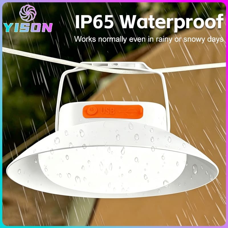 YISON หลอดไฟไร้สาย LED 880000W ไฟแคมป์ปิ้งไฟตุ้ม โซลาเซลล์ ชาร์จแสงอาทิตย์/ชาร์จแบต USB พกพกใช้ยามฉุกเฉินBULB LAMP SOLAR รูปที่ 3
