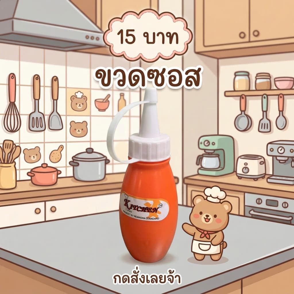 ขวดใส่ซอส ใส่น้ำปลา น้ำมันพืช รูปที่ 4