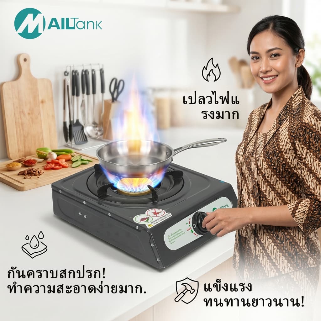 MAILTANK เตาแก็ส IK03 เตาแก๊สหัวเดี่ยว เตาแก๊สพกพา ขนาดกะทัดรัด ไฟแรง ประหยัดแก๊ส รูปที่ 2