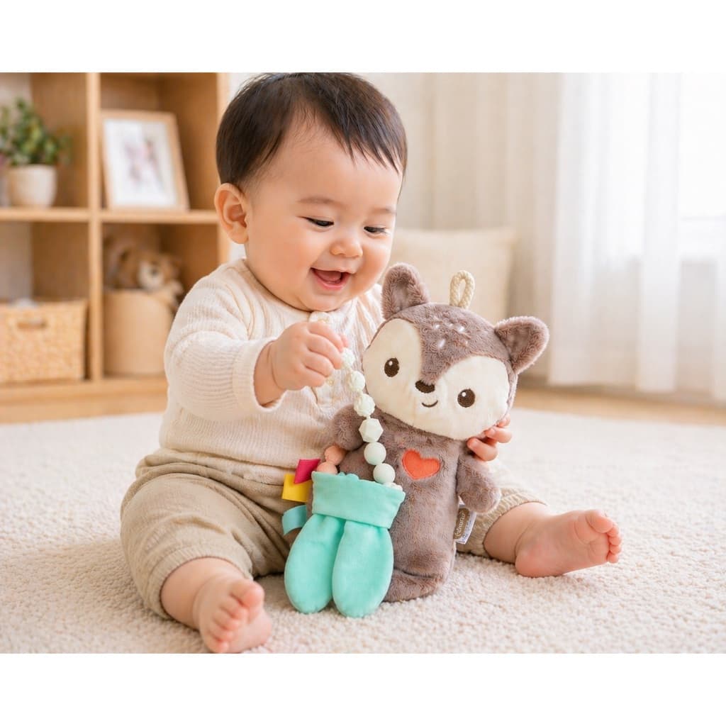 Infantino : Cuddle & Teethe Soothing Set - ตุ๊กตาพี่หมีนอนกอด พร้อมมยางกัด รูปที่ 3