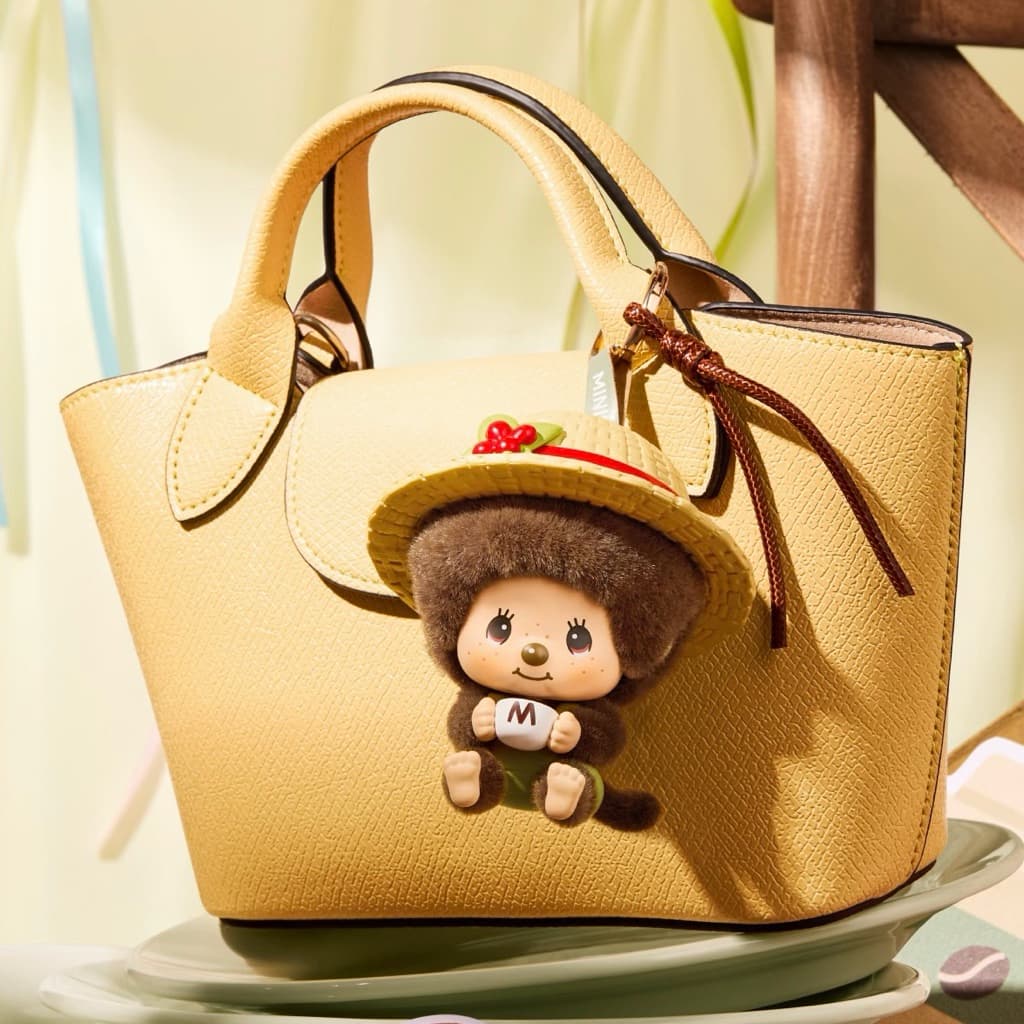 《1จุ่ม》Miniso x Monchhichi MonMon Farm Classic Coffeeพวงกุญแจม่อนชิชิเปลี่ยนหน้าได้ รูปที่ 6