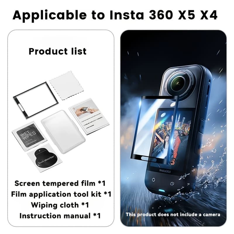 เซ็ตกระเป๋า+ฟิล์มกระจก+ฝาครอบเลนส์ สำหรับ Insta 360 X5 เท่านั้น รูปที่ 2