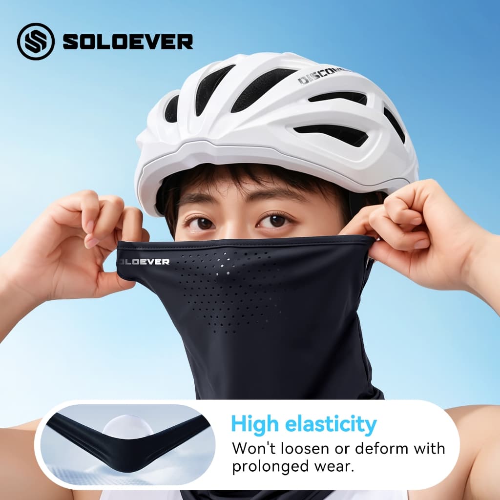SOLOEVER หน้ากากผ้าเรยอน ระบายอากาศ ป้องกันรังสียูวี แห้งเร็ว อเนกประสงค์ สําหรับขี่จักรยาน ตกปลา รูปที่ 6