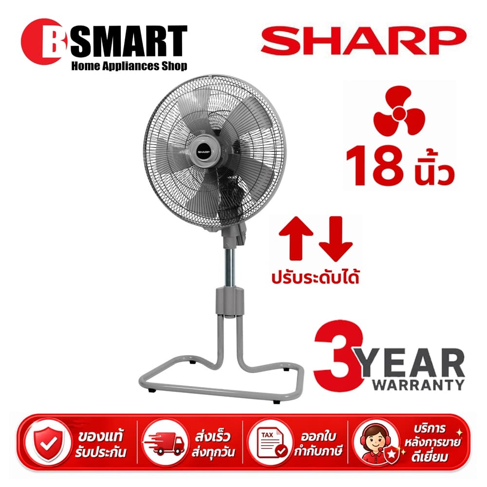 SHARP พัดลมอุตสาหกรรมปรับระดับ PJC-A18 รูปที่ 1
