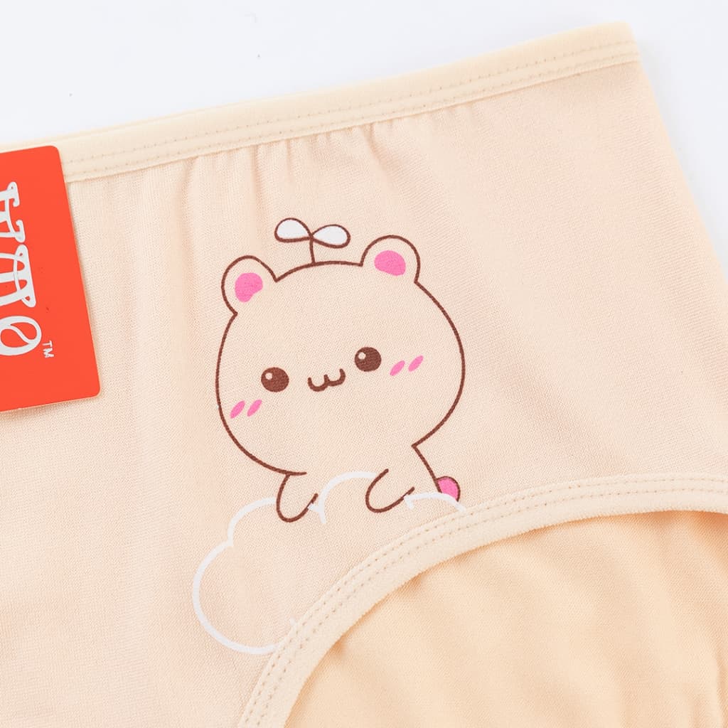 กางเกงในผู้หญิงเอวสูง ใส่สบาย ระบายอากาศดี เนื้อผ้านุ่มลื่น ไซส์ M-2XL 1 แพ็ค 10 ตัว สีสุ่ม 6 สี ลายการ์ตูนน่ารัก รูปที่ 4
