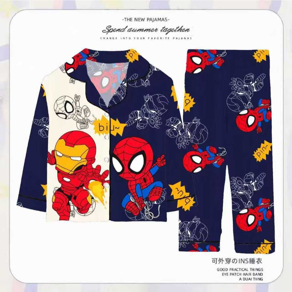 ชุดนอนเด็กผู้ชาย เสื้อผ้าของเด็กชาย นักบินอวกาศ สไปเดอร์แมน ลายการ์ตูนยอดนิยม ผ้าคุณภาพสูง รูปที่ 4