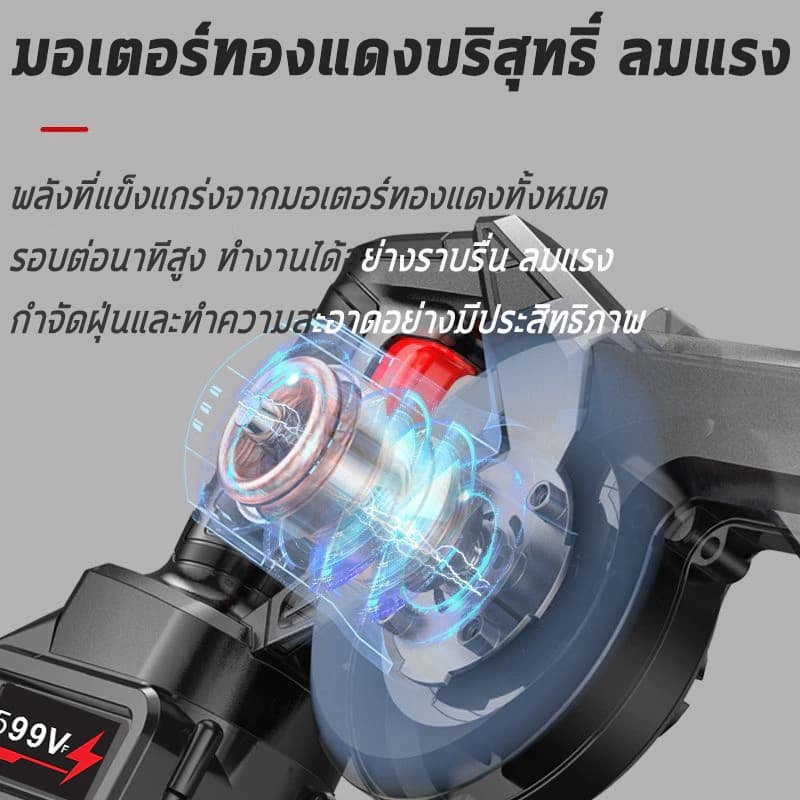 เครื่องเป่าลมและดูดฝุ่น 2in1 599V ไฟฟ้าไร้สาย แบตลิเธียม แรงดูดสูง งานฝีมือญี่ปุ่น รูปที่ 6