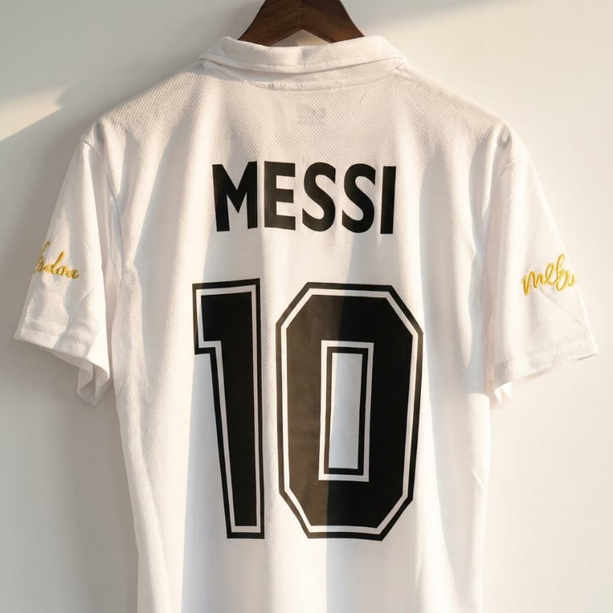 เสื้อกีฬาฟุตบอล สีขาวฟ้า คอซิบ ทรง OVERSIZE สำหรับออกกำลังกายและกีฬา Sport ขนาด M-4XL รูปที่ 5