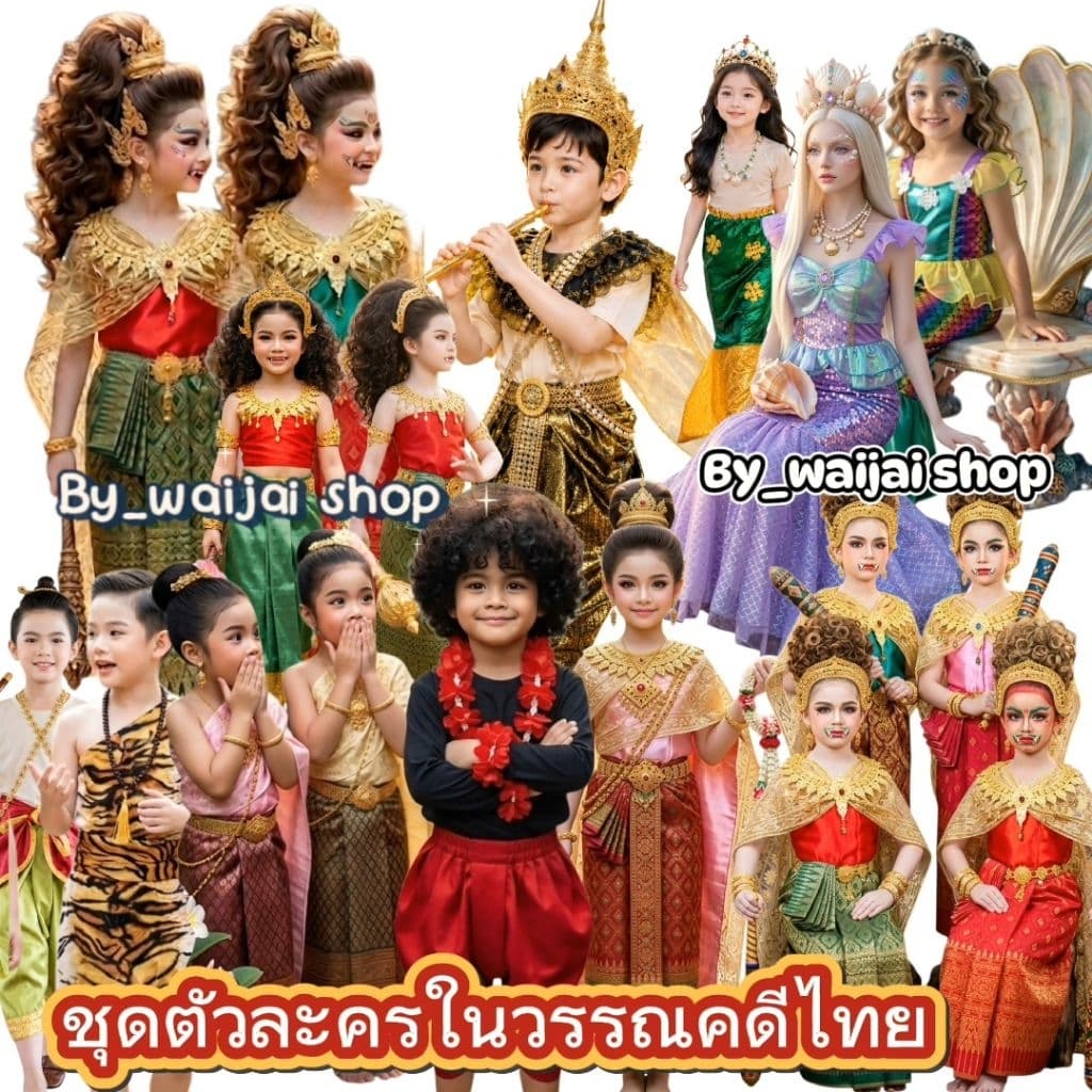 ชุดนางในวรรณคดี ชุดไทยการแสดง( ส่งจาก กทม  ) เรียกแมสได้ ขุนแผน วันทอง พระอภัยมณี นางเงือก ชุดฤาษี  ชุดเงาะป่า