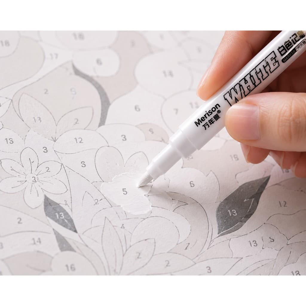ปากกาเขียนสีขาว Paint Marker ปิดเลขระบายสีตามตัวเลข ปากกาเพ้นท์สีขาว แห้งไวกันน้ำ สำหรับงานอาร์ต รูปที่ 3