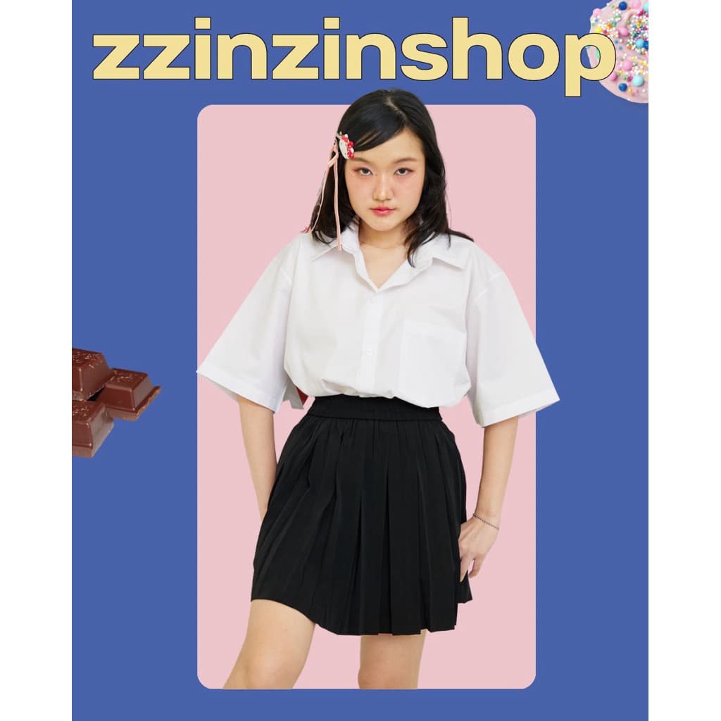 เสื้อนักศึกษาทรงบอยมีกระเป๋า(เนื้อผ้าหนาไม่บาง สินค้าคุณภาพ เนื้อผ้าสีขาวมะลิ) รูปที่ 1