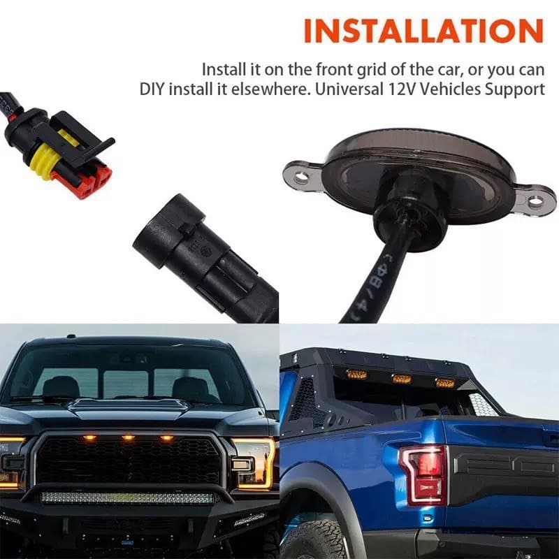 4PCS ไฟส่องกระจังหน้า Daytime สำหรับรถ Ford F150 Raptor 12V รถกระบะ และรถออฟโรด รูปที่ 5