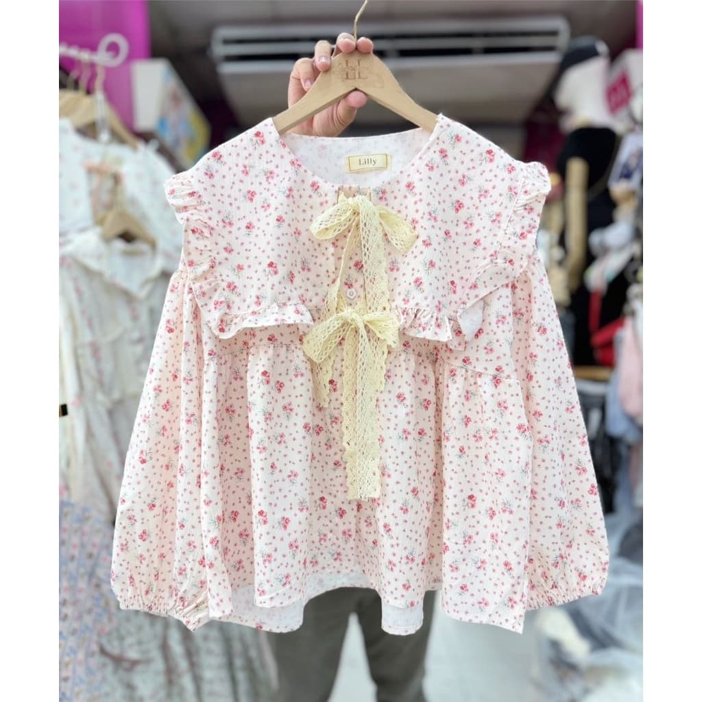 เสื้อคอบัวกระดุมหน้าอกหน้าผ้า44​ นิ้ว​ ยาว​ 23นิ้ว​​ ราคา209บาท​ เหมาะอกจริง​ 32-40นิ้ว รูปที่ 6