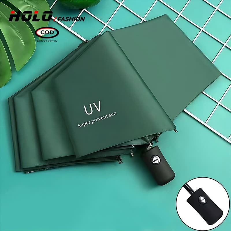 8 ก้านร่ม อัตโนมัติ ร่มพับ ร่ม UV เหมาะสำหรับ วันที่ฝนตก วันที่แดดจ้า ร่มสำหรับสองท่าน รูปที่ 4