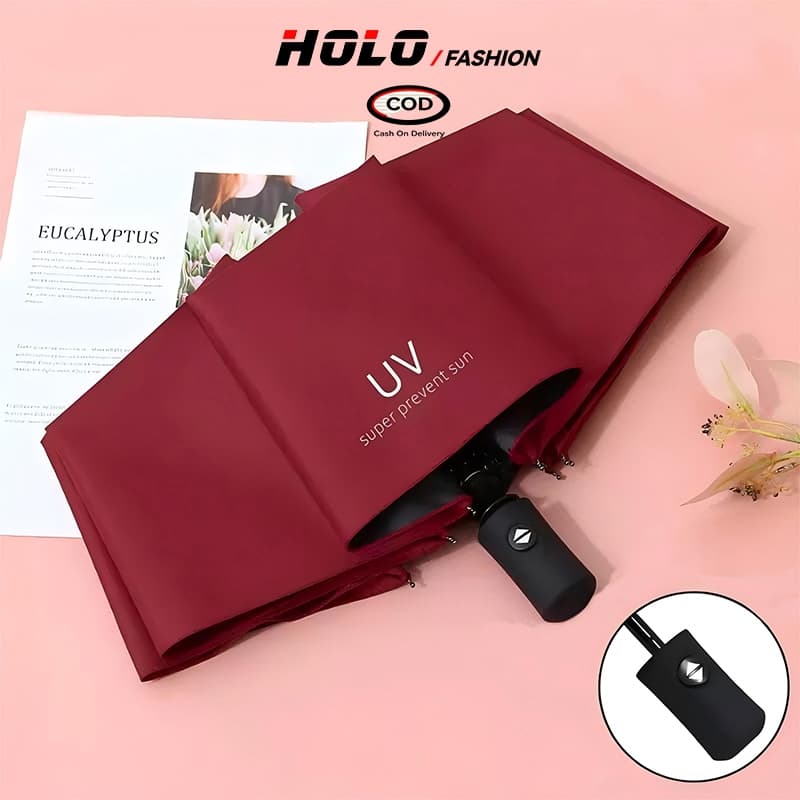 8 ก้านร่ม อัตโนมัติ ร่มพับ ร่ม UV เหมาะสำหรับ วันที่ฝนตก วันที่แดดจ้า ร่มสำหรับสองท่าน รูปที่ 7