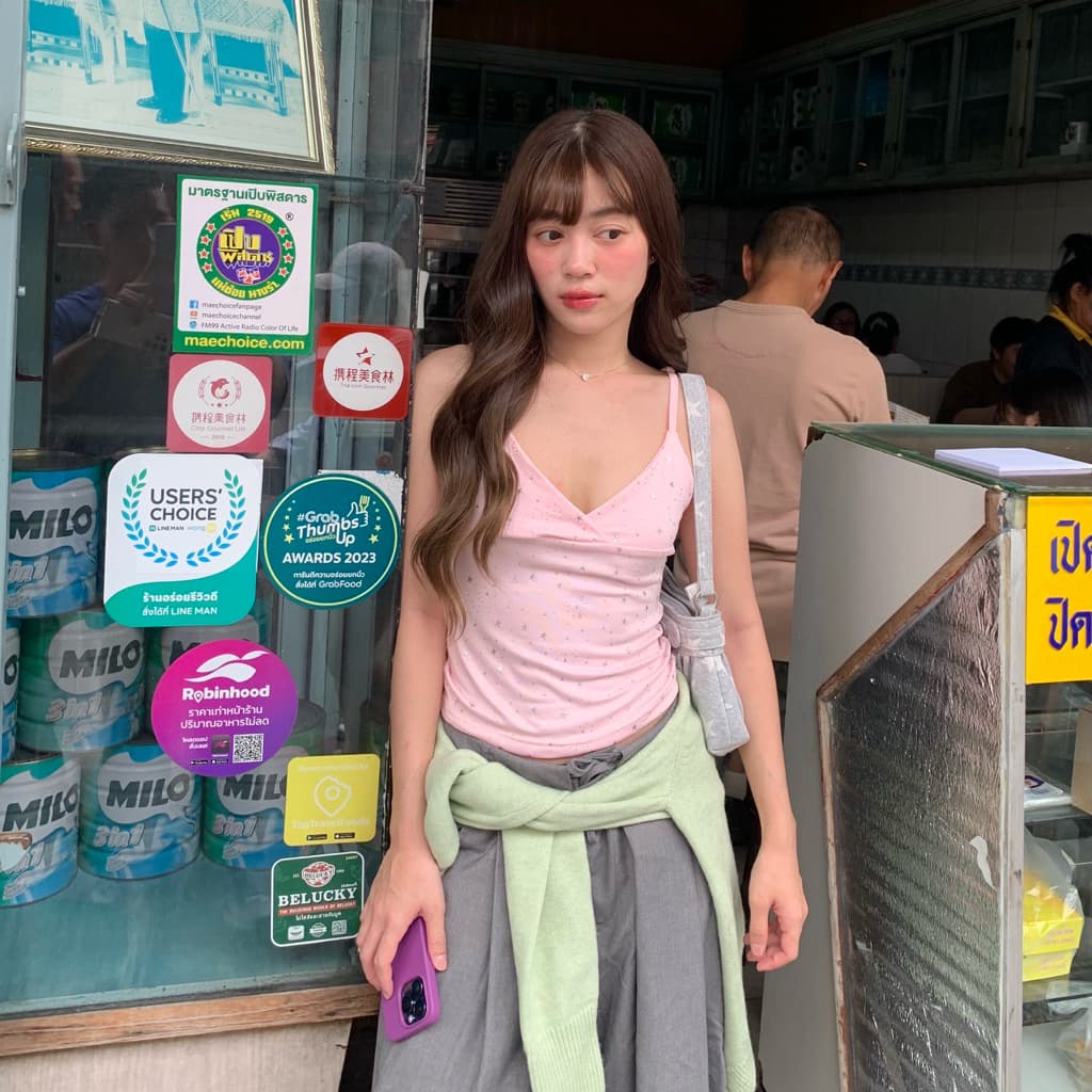 Cutie.Colors Yuna Cami เสื้อกล้ามกลิตเตอร์ รูปที่ 5
