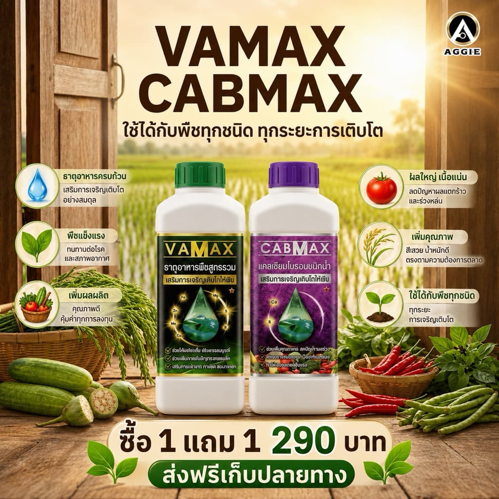 ปุ๋ย CABMAX และ VAMAX จัดโปรสุดคุ้มพิเศษ 1แถม1 ราคาพิเศษ290บาท ทั่วไทย รูปที่ 1