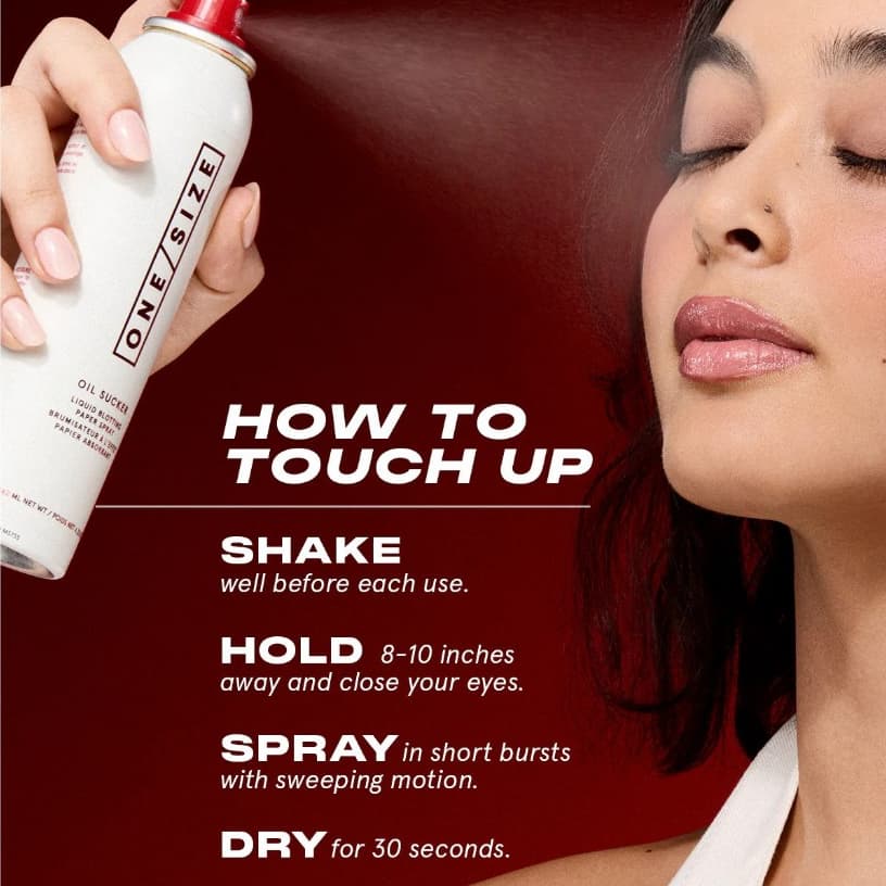 * * ONE/SIZE Oil Sucker Liquid Blotting Paper Touch Up Spray รูปที่ 4