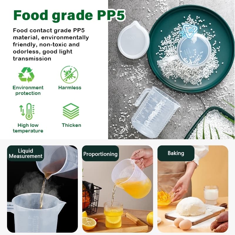 ถ้วยตวงพลาสติกใส 5000ml ทนความร้อน พร้อมฝาปิด ผลิตจาก PP เกรดอาหาร รูปที่ 8