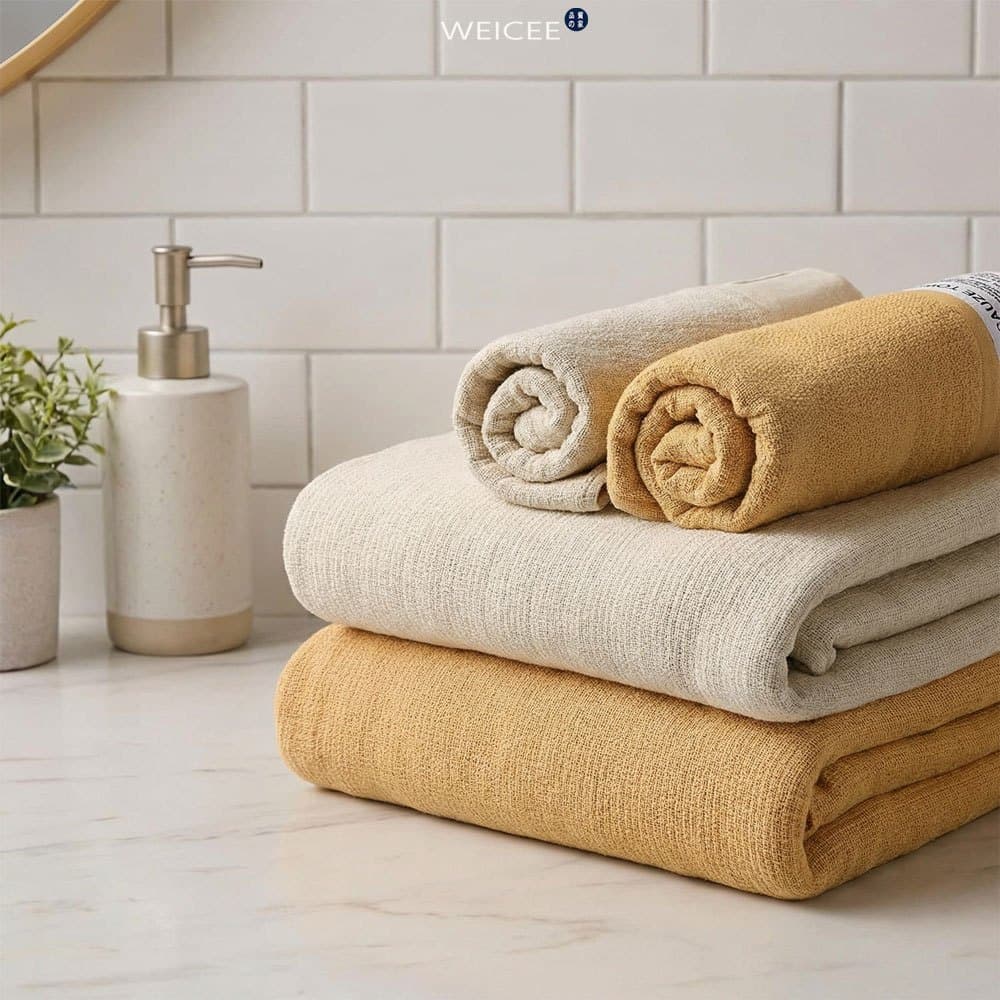 WEICEE ผ้าเช็ดตัว Cotton 100% ผ้าขนหนู เหมาะสำหรับคุณแม่และเด็กทารก สีไม่ตก ขนไม่ร่วง รูปที่ 8