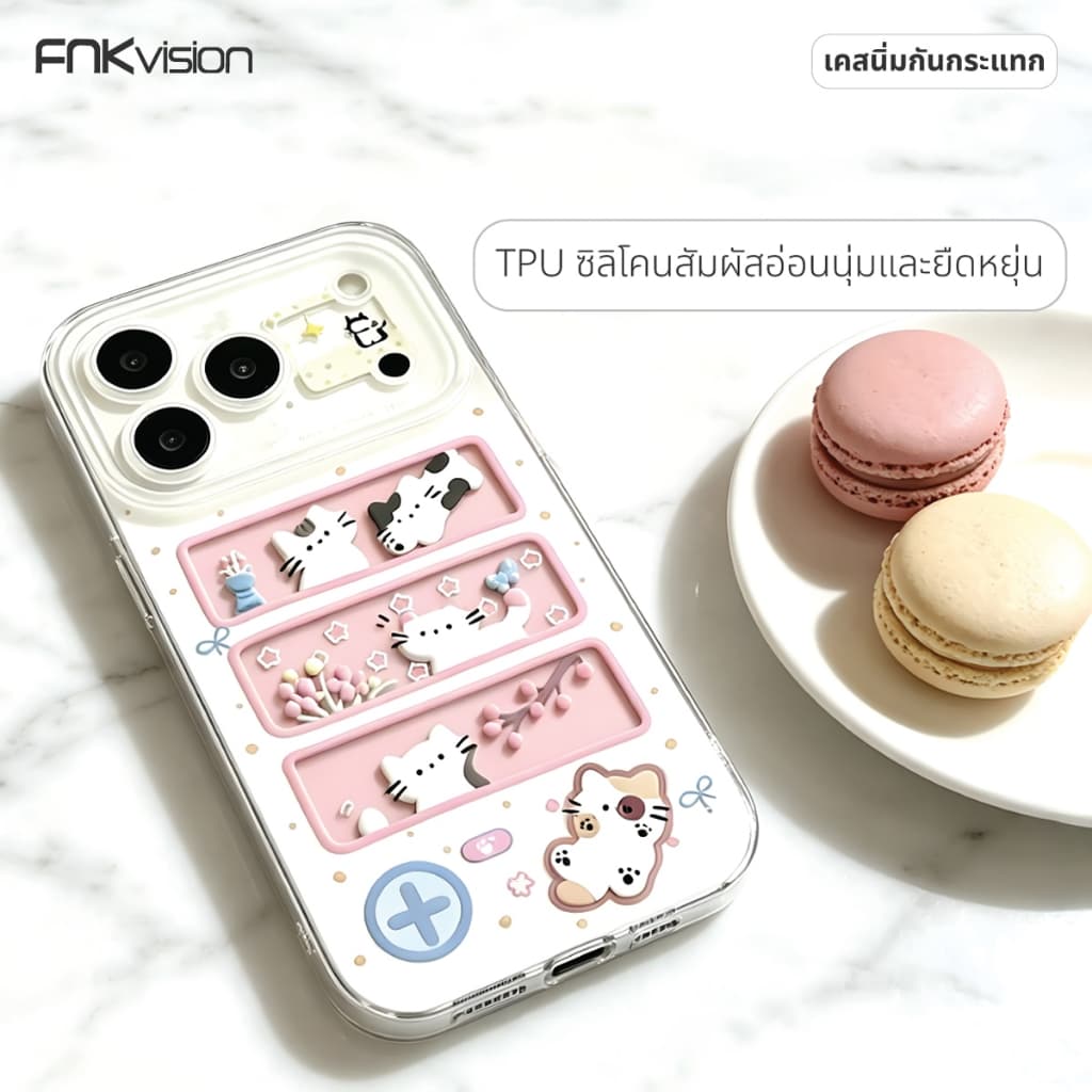 เคสซิลิโคน FNKVISION เหมาะกับ iPhone 17,15,16 Pro MAX, 17 Pro Max, 13, 14plus, 12mini, 11, 16, 17AIR การ์ตูนน่ารัก รูปที่ 6